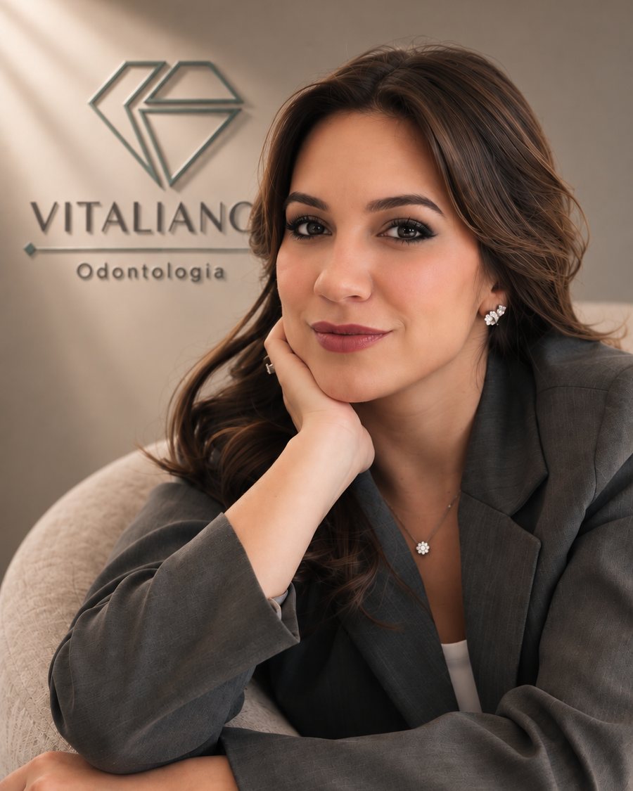 Dra. Gabriela Vitaliano, cirurgiã-dentista especialista em Harmonização Orofacial na Vitaliano Odontologia, em Alphaville, Barueri